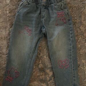 H&M Kids Blue Jeans with Hello Kitty Embroidery
